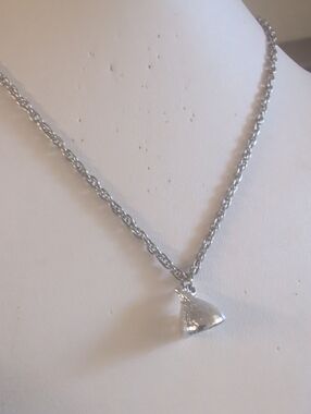 Hershey Kiss Neck Silver Tone